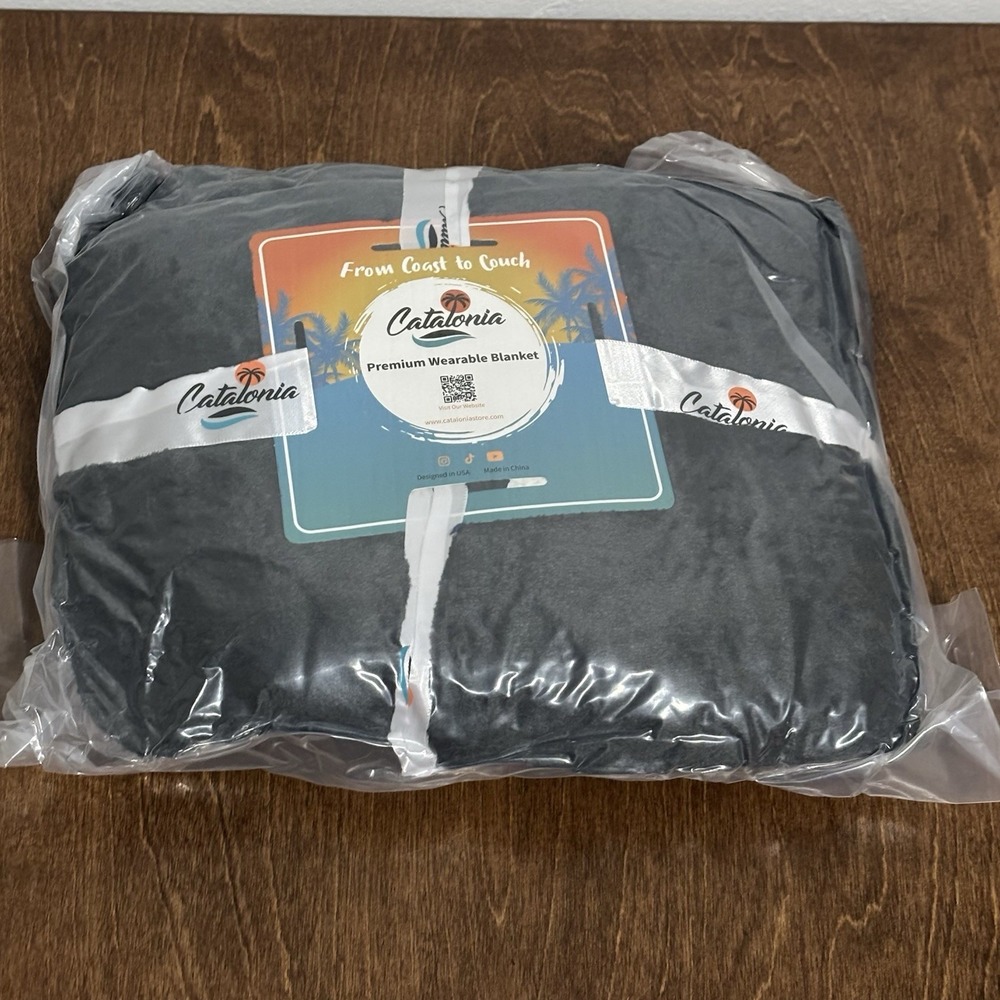 Catalonia Wearable Fleece Minkie Blanket Blue New